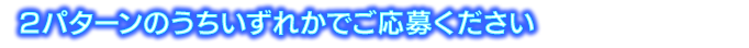 2パターンのうちいずれかでご応募ください