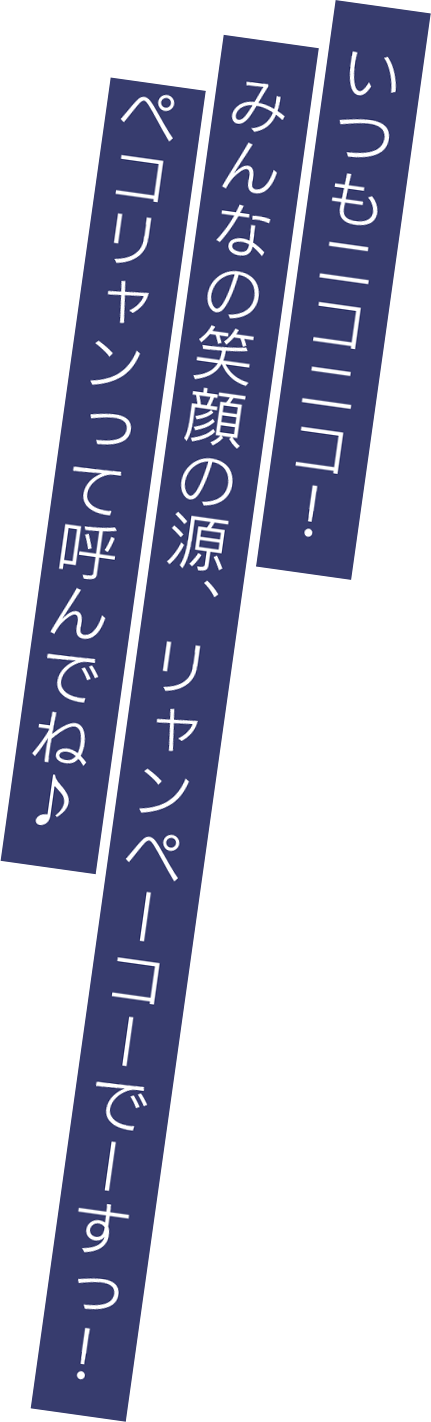 いつもニコニコ！みんなの笑顔の源、リャンペーコーでーすっ！ペコリャンって呼んでね♪
        